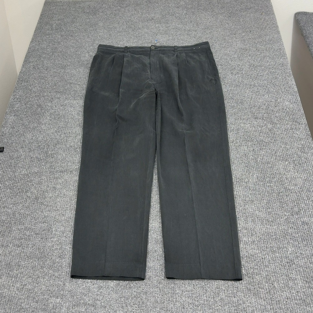 Tommy Bahama Pants Mens 40 Black Silk Bamboo Pleated Dress Slacks‎ Casual Luxury